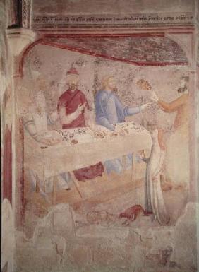 Herod's Feast, scene from 'The Life of St. John the Baptist Cycle' in the Chapel of St. Jean 1346-48