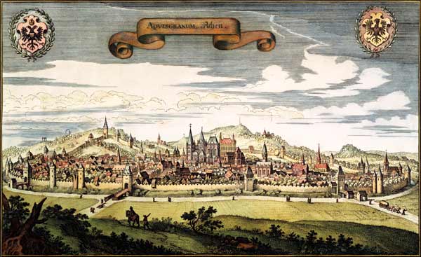 Aachen, Stadtansicht von Matthäus Merian der Ältere