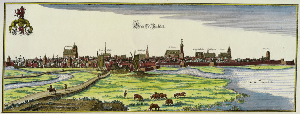 Ansicht Stadt Greifswald von Matthäus Merian der Ältere