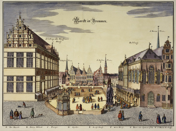 Bremen, Marktplatz von Matthäus Merian der Ältere