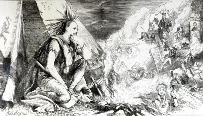 'Pictures in the Fire', cartoon from 'Tomahawk' magazine, August 24th 1867 (litho) (b/w photo) von Matthew "Matt" Somerville Morgan