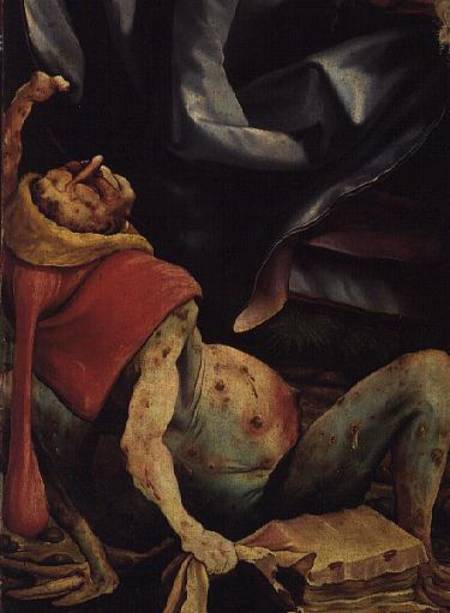 Suffering Man, detail from the reverse of the Isenheim Altarpiece von Matthias Grunewald