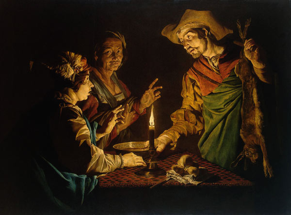 Esau und Jakob (Das Linsengericht) von Matthias Stomer