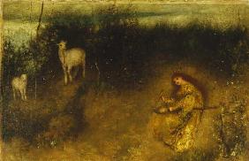 Ein Mädchen mit Ziegen 1875