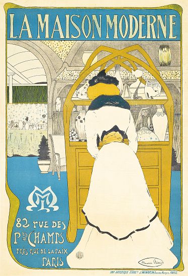 A poster advertising the Parisian art gallery 'La Maison Moderne', opened by Julius Meier-Graefe von Maurice Biais