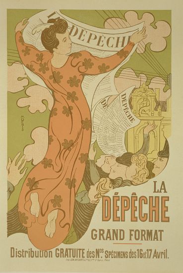Reproduction of a poster advertising 'La Depeche de Toulouse' newspaper von Maurice Denis