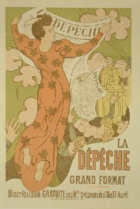 Reproduction of a poster advertising 'La Depeche de Toulouse' newspaper 1892
