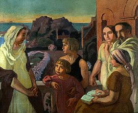 La Conversation sacré (Der Künstler mit seiner Familie in Perros-Guirec)