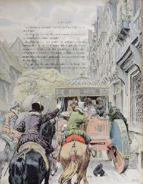 Assassination of Henri IV by Francois Ravaillac in the rue de la Ferronerie on 14th May 1610, c.1900