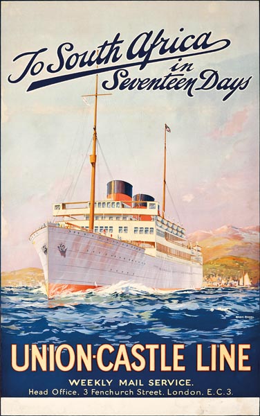 To South Africa in Seventeen Days; an advertising poster for Union Castle Line, von Maurice Randall