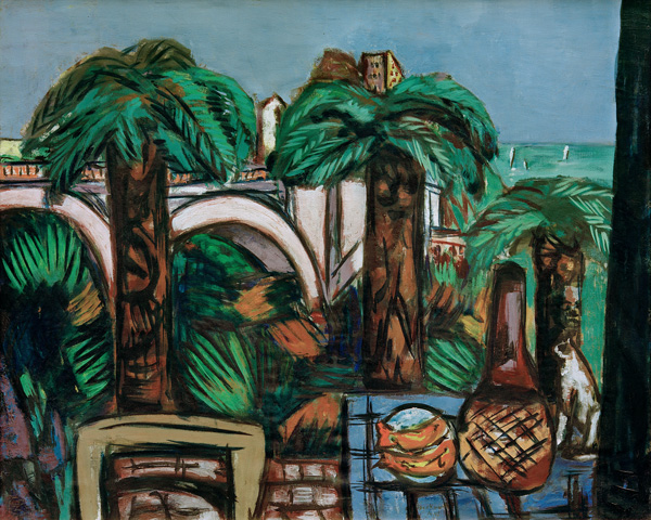 Landschaft mit drei Palmen. Beaulieu von Max Beckmann