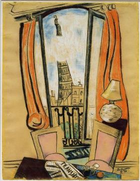 Ausblick aus dem Fenster (Eiffelturm) 1930