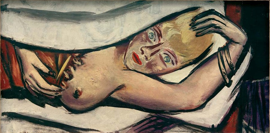 Frau im Bett von Max Beckmann