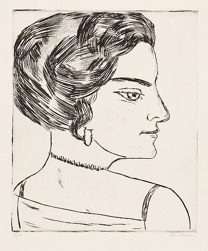 Naila im Profil (Bildnis Frau H. M.). 1923 (H. 276 B) von Max Beckmann
