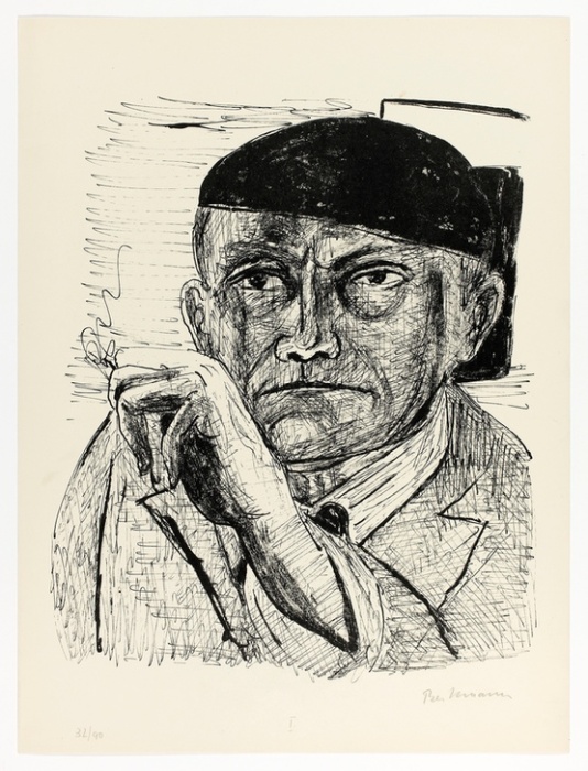Self-Portrait, plate one from Day and Dream von Max Beckmann