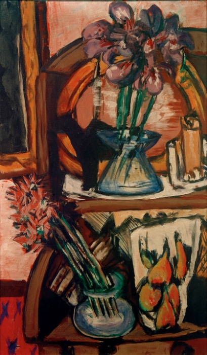 Stillleben mit zwei Blumenvasen von Max Beckmann