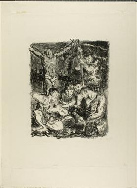Throwing Dice Before the Cross, plate six from Sechs Lithographien zum Neuen Testament 1910