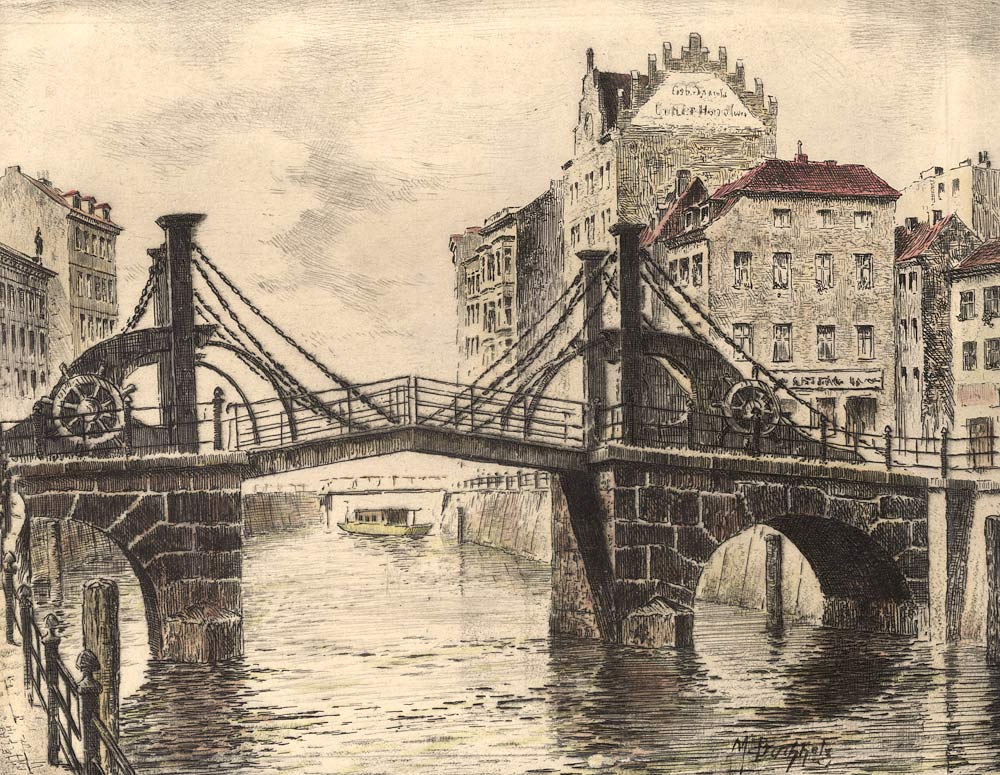 Berlin, Jungfernbrücke - Max Buchholz als Kunstdruck oder handgemaltes