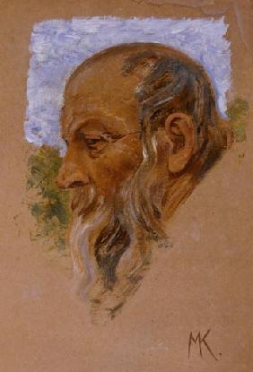 Kopf eines baertigen Mannes 1888