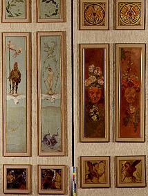 Türflügelpaare der Villa Albers. Li:Mars u.Venus, Re:Blumen u.Masken von Max Klinger
