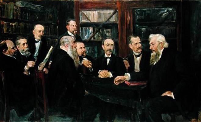 The Hamburg Convention of Professors, 1906 (oil on canvas) (see also 144760) von Max Liebermann