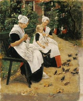 Amsterdam Orphans in the Garden, 1885 (oil on canvas) 15th