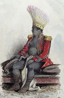 King Temoana on the island of Nuka-Hiva dressed in the uniform of a French colonel, c.1841-48 ( pen, von Maximilien Radiguet