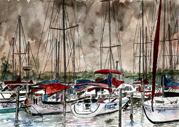 Painting of sail boats von Derek McCrea