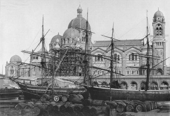 Cathedral Sainte-Marie-Majeure, known as ''Nouvelle Major'', in Marseilles, before 1893 (b/w photo)  von Mederic Mieusement