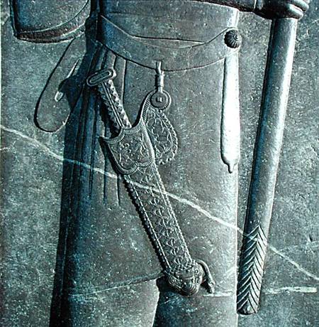 Carving of Xerxes' weapon bearer's sword, relief in the Audience Hall at Persepolis von Median School