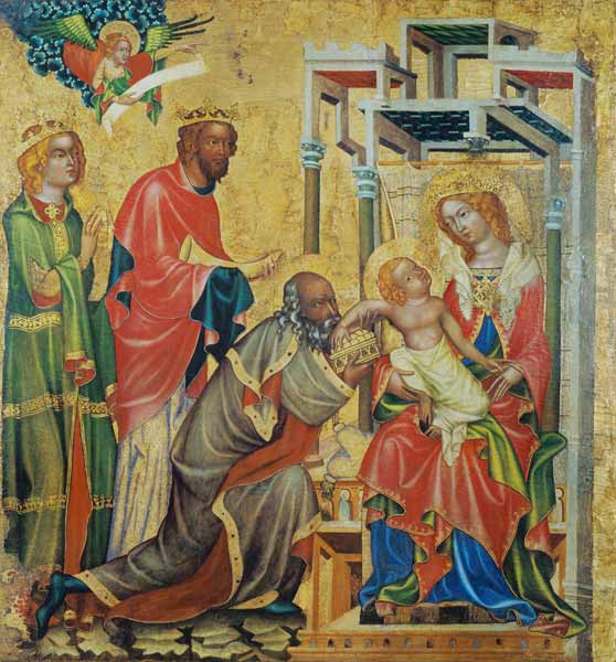 Die Anbetung der hl. drei Könige von Meister d.Altars von Hohenfurth