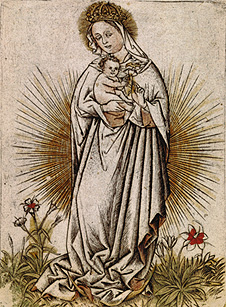 Maria mit dem Kind. von Meister der Weibermacht