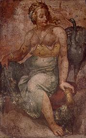 Juno mit dem Pfau. Freskofragment.
