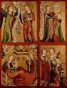 Li. Flügel eines Altars aus Altenberg: Verkündigung, Heimsuchung, Christi Geburt, Anbetung 1334