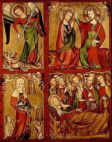 Re Flügel eines Altars aus Altenberg: Michael, Krönung Mariae, Elisabeth, Tod Mariae