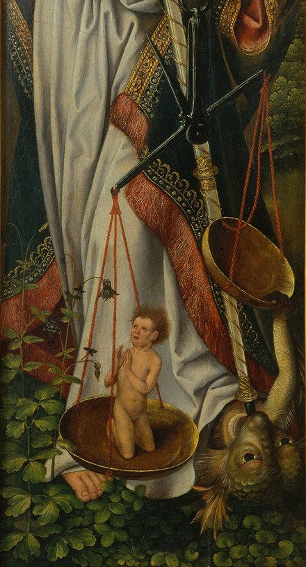 Triptychon der Taufe Christi (Detail) von Meister von Frankfurt