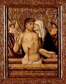 Jesus als Schmerzensmann mit Maria. von Meister von Kassa (Ungarn)