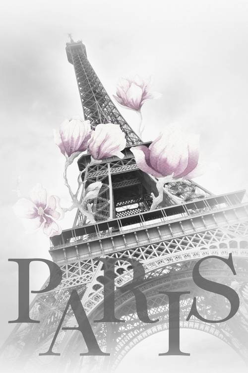 PARIS Eiffelturm mit Magnolien  von Melanie Viola