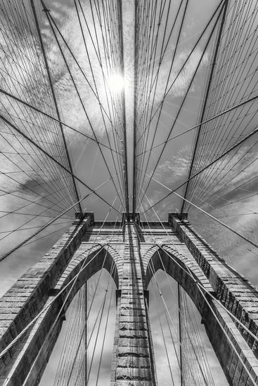 NEW YORK CITY Brooklyn Bridge im Detail | Monochrom 2017