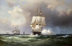 Rahsegler auf hoher See 1852