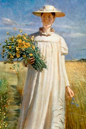 Anna Ancher returning from Flower Picking 1902