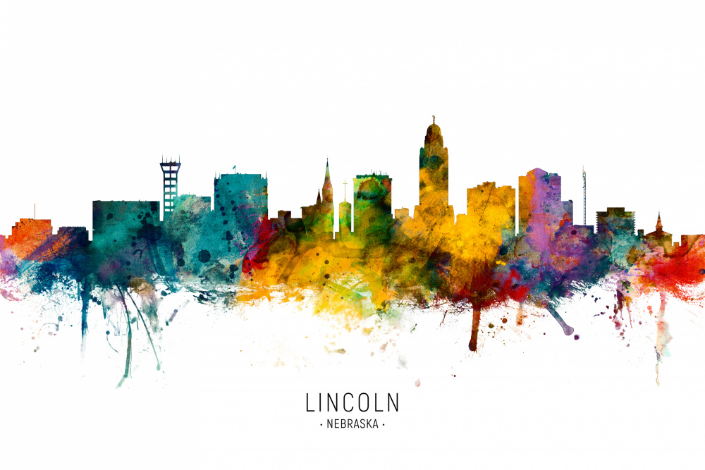 Skyline von Lincoln Nebraska von Michael Tompsett