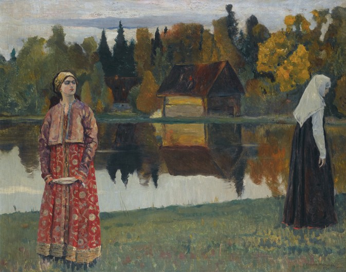 Am See von Michail Wassiljew. Nesterow