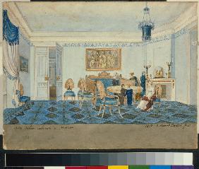 Das Salon Interieur im Hause von Sinaida Wolkonskaja in Moskau 1817