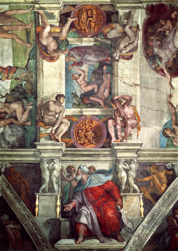 Deckengemälde der Sixtinischen Kapelle in Rom: Die Erschaffung der Eva von Michelangelo (Buonarroti)