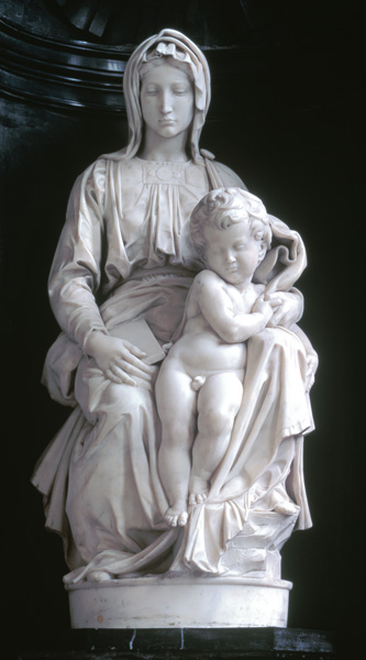 Madonna and Child, commissioned in 1505 by Jan van Moescroen given to the church in 1514 or 1517 von Michelangelo (Buonarroti)