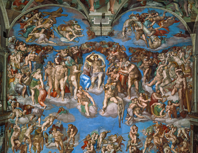 Sistine Chapel: The Last Judgement, 1538-41 (pre-restoration) von Michelangelo (Buonarroti)