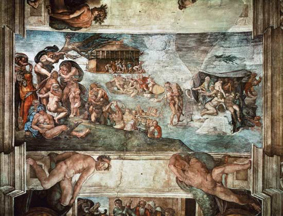 Sistine Chapel Ceiling The Flood Michelangelo Buonarroti