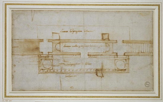 Design for a (?)Relic Chamber, 16th century von Michelangelo (Buonarroti)