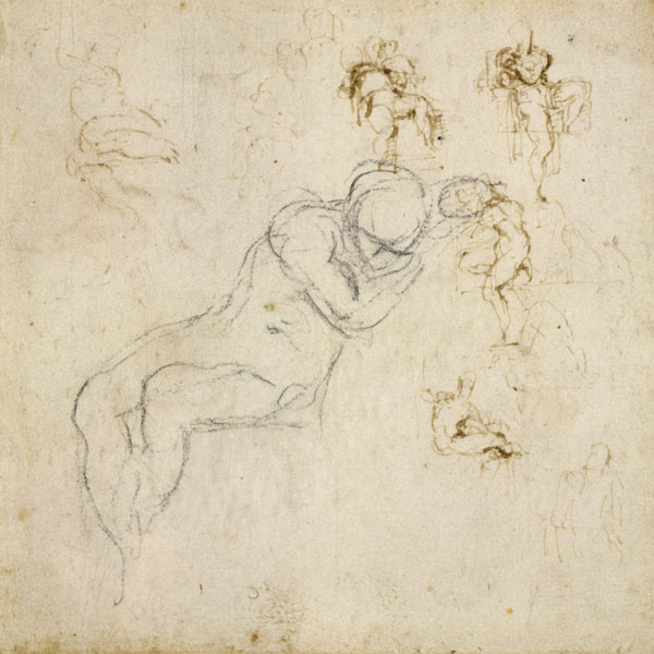 Figure Study, c.1511 von Michelangelo (Buonarroti)